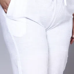 prin fashion house Women Regular Fit White Pure Cotton Trousers image 5