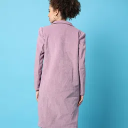 campus sutra Sherpa Solid Coat For Women image 2