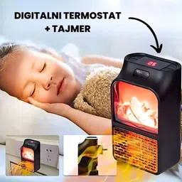 rajkuvar Mini Plug-In Wall Heater with Flame Effect | Fast Heating & Compact Halogen Room Heater image 3