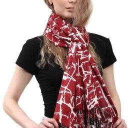 cutie pie accessories Solid Rayon Women Maroon Stole-picture-11