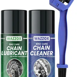 wazzox Bike Chain Lubricant and Chain Cleaner Spray With Cleaning Brush For Motorcycle and Bicycle Rust & Corrosion protection Chain Oil image 1