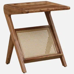 woodsworth from pepperfry Metz Acacia Wood Side Table In Natural Finish image 5