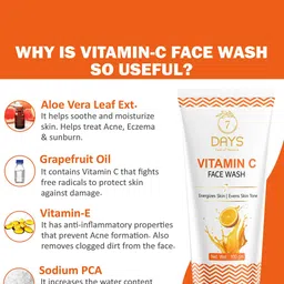 7daysnatural 7 DAYS Feel Of Nature Vitamin C Face Wash - 100 g image 4