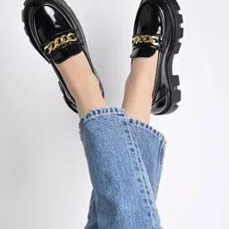 shoetopia Smart Casual Chain Detailed Loafers For Girls Loafers For Women image 2