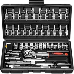 vd enterprise 46-in-1 Ratchet Wrench and Socket Tool Kit for Home & Garage Repairs Long Handle Screwdriver Set-picture-40