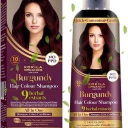 kokila NOPPD Shampoo Hair Colour, Burgundy for Women and Men-picture-13