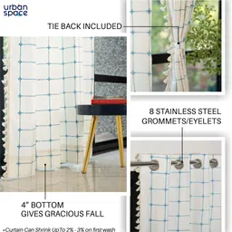 urban space 152 cm (5 ft) Window Cotton Room Darkening Curtain Single Curtain image 4