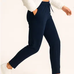 blinkin Women Solid Dark Blue Track Pants image 4