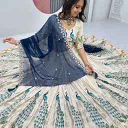 trijal fab Embroidered Semi Stitched Lehenga Choli image 2