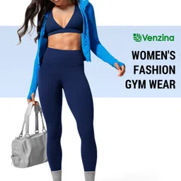 venzina Solid Women Dark Blue Tights image 2