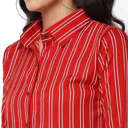 sayesha Women Regular Fit Striped Button Down Collar Casual Shirt image 5