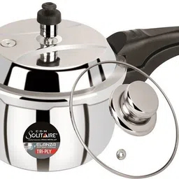 cdm solitaire Elanza Belly 18/10 Try-Ply Outer Lid with Glass Lid , 2.5mm, 5 Years Warranty 3 L Induction Bottom Pressure Cooker-picture-13