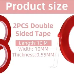 ezelflow beauty 2 Rolls Double Sided Tape for Press on Nails Adhesive Strong Sticky Nail Tapes image 5