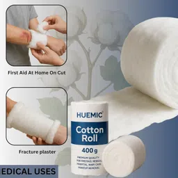 huemic Pure Absorbent Cotton Roll for Baby Care | Cosmetic & Skincare BH Gauze Medical Dressing image 3