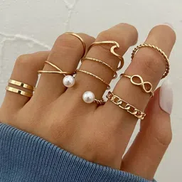 Pinapes Set Of 10 Gold-Plated Adjustable Finger Ring image 4