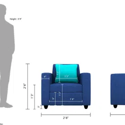 bharat lifestyle Desy Fabric 3 + 1 + 1 Sofa Set image 4