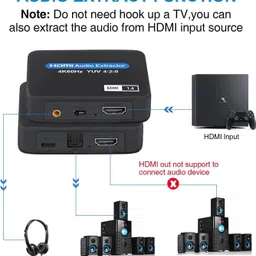 Etzin HDMI Audio Extractor 4K YUV 4:2:0 1.4 Adapter(EPL-876H) Media Streaming Device image 3
