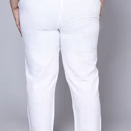 prin fashion house Women Regular Fit White Pure Cotton Trousers image 3