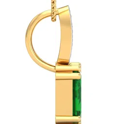 KUBERBOX 18KT Gold Meridian Emerald Pendant - 0.76 gm image 3