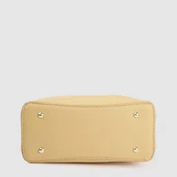 Sugarush Cream-Coloured PU Structured Shoulder Bag image 5