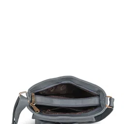 Lancer Women Solid Structured Leather Sling Bag image 2