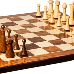 boss handicrafts 4” HERMAN OHME MINIMALIST WEIGHTED CHESS PIECES, 21’ WOODEN CHESSBOARD 57 cm Chess Board image 1