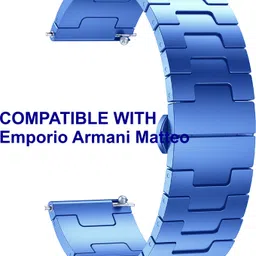 ACM WSM37Y20BL1038 Watch Strap Metal Steel 20mm for Emporio Armani Matteo Smartwatch Blue Smart Watch Strap-image-2