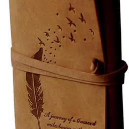 craft club Premium Leather Diary With Bird Feather Embossed A5 Diary Unruled 200 Pages image 2