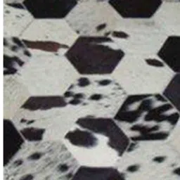 dazzhome Grey and Black Hair On Leather Geometrical Hand Woven 5ftX7ft Carpet image 4