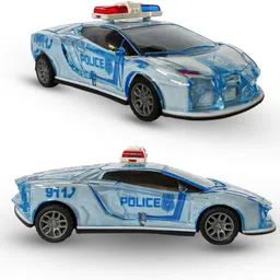 Blue Police Car for Kids – Battery-Free Friction Powered Vehicle Toy-image-42