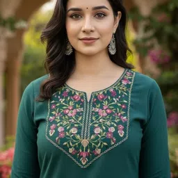 aizalcollection Represents The ethnic salwar kurta set & included dupatta with viscose rayon Embroidered Kurta, Churidar & Dupatta Set image 3