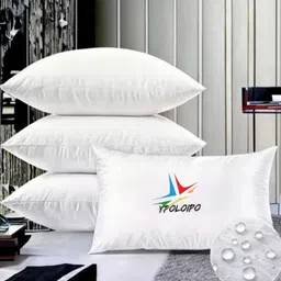 ypoloipo LUXURY Polyester Fibre Solid Sleeping Pillow Pack of 2 image 3