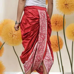 GOURI COLLECTIONS Ready To Wear Pant System Marwadi Embroidered With Adjustable Drawstring Embellished Men Dhoti image 2