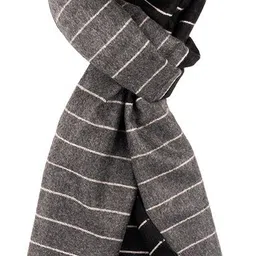 the tie hub Striped Wool Blend Men Grey Scarf image 2