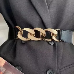 icongadget Women Party, Casual Black Artificial Leather Belt image 3