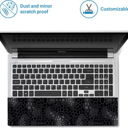 Techfit HD Printed Easy to Install Full Panel Laptop Skin/Sticker/Stretchable Vinyl/Cover for all Size Laptops upto 15.6 inch No Residue, Bubble Free - Snake Skin Black Self Adhesive Vinyl Laptop Skin Compatible for 15.6 inch image 4