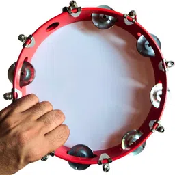 aoko 10 inch dafli with 2 kartal Traditional Indian Instrument for Bhajan Kirtan Kartal Instrument image 3