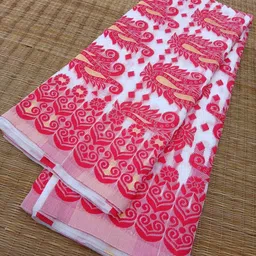 kanokanjoli Woven Jamdani Handloom Cotton Blend Saree image 5