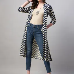 Azira Women Chevron Longline Front Open Shrug image 4