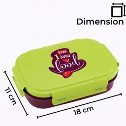 flipkart smartbuy Insulated Inner Steel & Outer Plastic Airtight Leak-Proof Lunch Box for Kids 2 Containers Lunch Box image 2