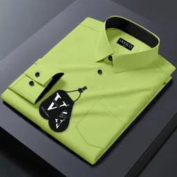 vivesco Men Regular Fit Solid Spread Collar Casual Shirt-picture-26