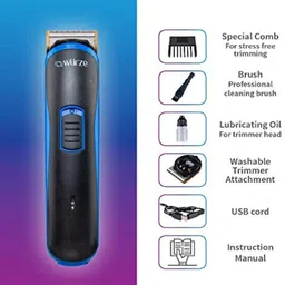 wurze New WZ-1903B Rechargeable Cordless Beard & Hair Trimmer | Hypoallergenic Groomer for Men | Skin Friendly Titanium & Special Stainless Steel Blades | Including One Adjustable Comb | USB Charging | Trimmer 30 min Runtime 5 Length Settings image 5