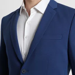 peter england Men Solid Single Breasted Casual Blazer image 3