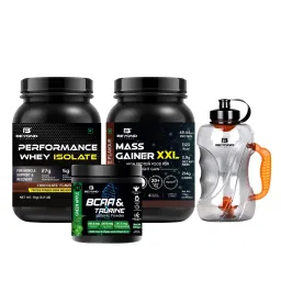 Beyond Fitness Beast Mode Pro Combo (Mass Gainer XXL 1kg- 100% Whey Isolate Protein 1kg-BCAA Isotonic energy drink 500gm-1.5ltr Gallon Shaker)-picture-30