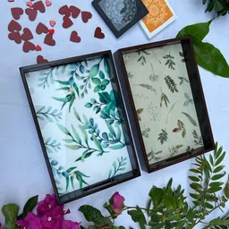 angira handicarft Wooden tray set of 2 with UV print|Serving Tray|Multipurpose Tray|AHS-T1194_Ne Tray-picture-10