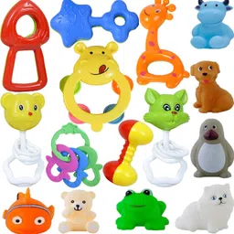 15 Pcs Set of Rattles and Animal Shape Toys Rattle Rattle-image-32