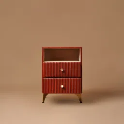 three sixty Linear Leather Bedside table in Cognac Colour-picture-26