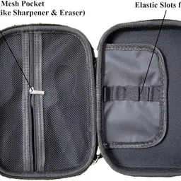 craftacious Iron Man Kids Pencils Pouch Box with ZIp Pencils Slots and Mesh Compartment Iron Man Art EVA Pencil Box image 5