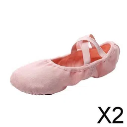 club bollywood The Style Sutra 2xCanvas Ballet Slipper Split-Sole Shoes Fitness Gymnastics Flats Pink_38| Dancewear | Dance Shoes image 2