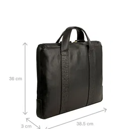Hidesign Men Black Solid Leather Laptop Bag image 2